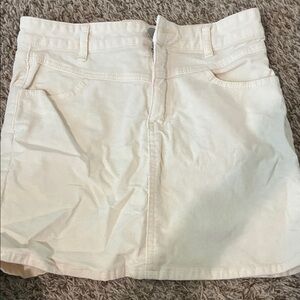 Cream Mini Skirt corduroy